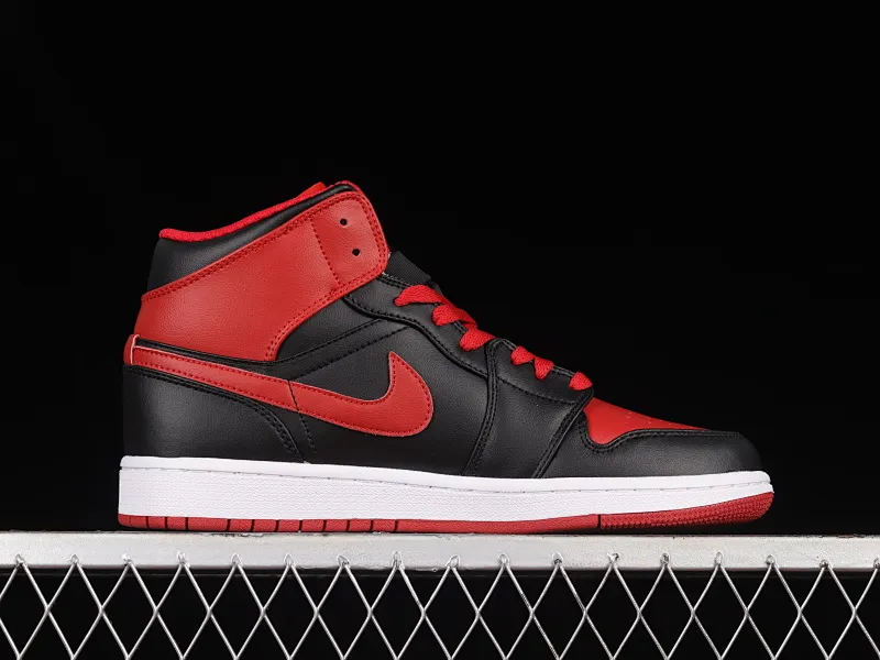 All categories Air Jordan Jordan series basketball shoes Air Jordan 1 Mid Air Jordan 1 Mid AJ1 Joe 1 black and red China basketball shoes DQ8426-060